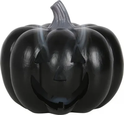 Produktbild von Schwarzer Jack-o-Lantern Kürbis Räucherkegelhalter 11 cm