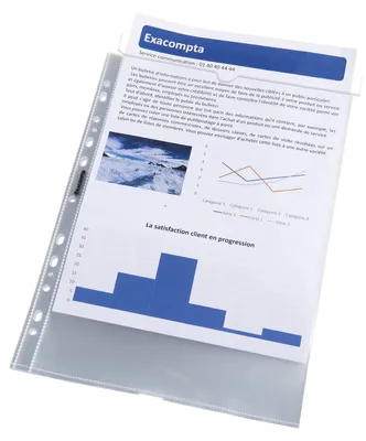 Productafbeelding van Exacompta A4 brochurehouder met 50 transparante omslagen, model Quick Doc crystal