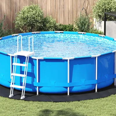 Produktbild von Runde Poolabdeckung Schwarz Kunststoff Ø 366 cm, Poolzubehör DesignMöbel Neu