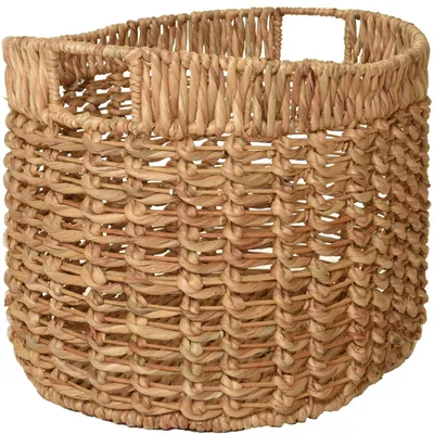 Produktbild von VIVANNO Dekokorb Wasserhyazinthe WODA Oval, Natur geflochten - 54x44x40 cm