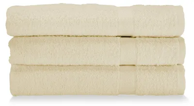 Imagen del producto de Toallas de mano de algodón puro, 60 x 100 cm, color crema, juego de 3 unidades