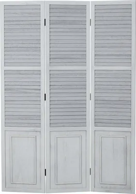 Produktbild von Homestyle4u 1363, Paravent Raumteiler 3 teilig, Holz Lamellen, Vintage Grau