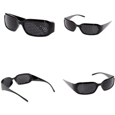 Produktbild von Rasterbrille Pinhole Glasses Schwarz Lochbrille Gitterbrille für Augentraining zur Entspannung