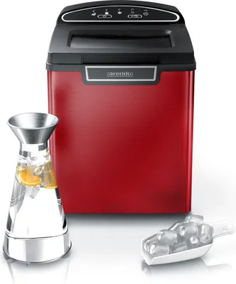 Produktbild von Arendo Eiswürfelmaschine, 1,8 Liter Eiswürfelbereiter, 9 Eiswürfel in 8 Minuten, 105W, rot