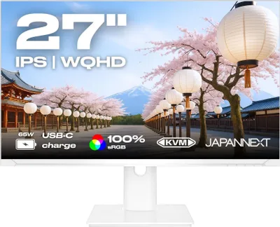 Image de Moniteur JAPANNEXT blanc 27" IPS WQHD (2560x1440) JN-i27QR-C65W-HSP-W