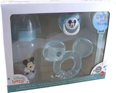 Produktbild von DISNEY BABY 4-teiliges Geschenkset MICKEY MOUSE (Flasche, Sauger, Schnuller und Halter), 13008