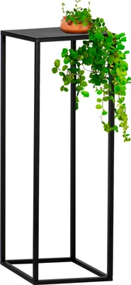 Produktbild von bremermann Blumenhocker ca. 30 x 30 x 90 cm, Metall-Beistelltisch, Industrie-Design, schwarz