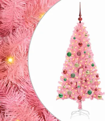 Zdjęcie produktu dla Choinka z 150 diodami LED z podstawą Różowy 150 cm PVC