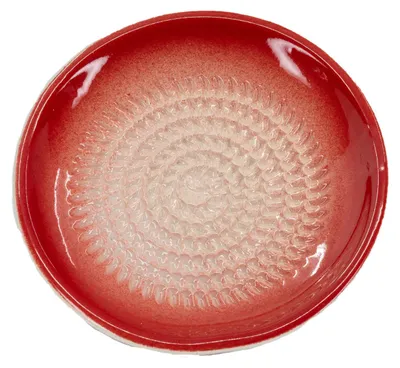 Image de Assiette à râper Kaladia en céramique, couleur unie rouge - diamètre env. 12 cm - 800