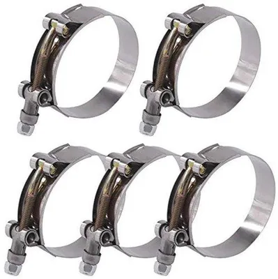 Produktbild von Schlauchklemmen T-Bolt 63-71 mm, 5 Stück, Edelstahl für Turbo-Ansaug und Intercooler