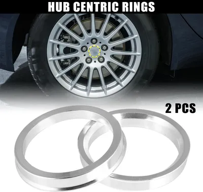 Image de 2pcs Bague de Centrage OD 67.1mm à ID 56.1mm Aluminium Alliage Voiture Hub Centrique Anneaux