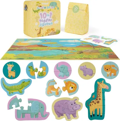 Obrázok produktu pre Progresívne puzzle 10 v 1 pre batoľatá, Boppi - Safari v džungli