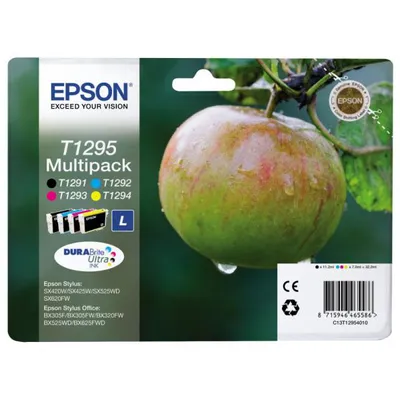 Produktbild von Epson Multipack 4-colours T1295 DURABrite Ultra Ink, Schwarz, Cyan, Magenta, Gelb, 1 ml, - Epson Stylus Office B42WD - Epson Stylus Office BX305F - Epson Stylus Office BX305FW