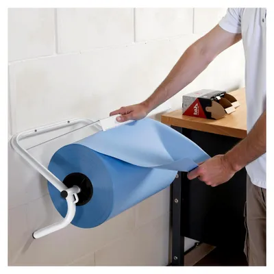Produktbild von Papierrollenhalter bis Ø 40 x 34 cm, Papierspender 31 x 45,5 x 38,5 cm, Putzrollenhalter aus Metall, Wandmontage