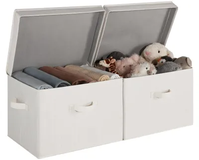 Produktbild von Omgoods – Aufbewahrungsboxen mit Klappdeckel, Jumbo, 2 Stück