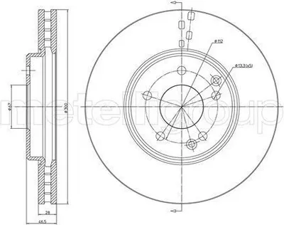 Produktbild von 2x METELLI Bremsscheibe 23-0753C passend für MERCEDES-BENZ CLK (C209) SLK (R170)