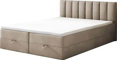 Produktbild von TRADA City Boxspringbett 140 x 200 mit Bettkasten und Topper Beige