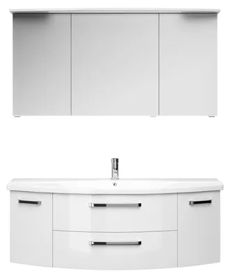 Produktbild von PELIPALSerie 4010 40101400209 Block bestehend aus:Keramik-Waschtisch, Unterschrank, Spiegelschrank mit Kranz / 144cm
