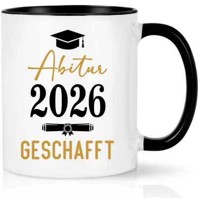 Productafbeelding van Koffiemok, afstudeergeschenk 2026, 320 ml, zwart, keramiek