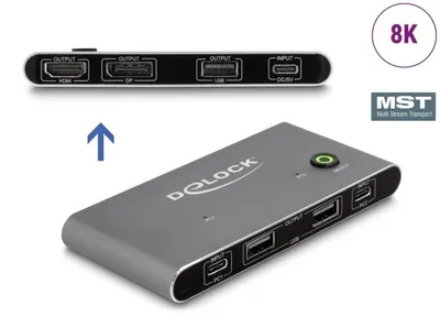 Immagine prodotto di DeLOCK 11485 Tastatur/Video/Maus (KVM)-Switch Anthrazit (11485)