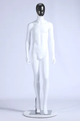 Produktbild von YSM-3 Mann schöne abstrakte weiß Matt lackierte Schaufensterpuppe Galvanik Maske Männlich