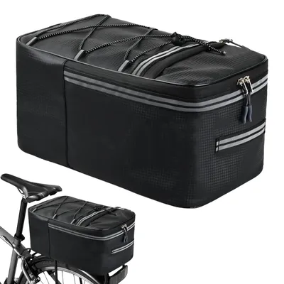 Produktbild von Fahrrad Gepäckträgertasche, 12L Fahrradtaschen für Gepäckträger, Wasserfest & Reflektierend Rücksitztasche mit Regenschutz, Fahrradtasche