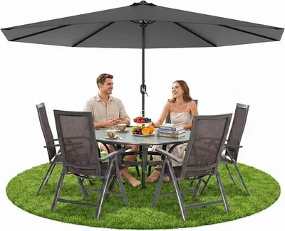 Imagen del producto de Sombrilla de jardín, diámetro 350 cm, con protección UV hasta UPF 40+. Sombrilla plegable para terraza, sin base. Sombrillas para balcón