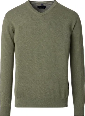 Produktbild von Casa Moda Pullover grün weiter Schnitt Baumwolle V-Ausschnitt
