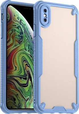 Image de Coque de protection pour iPhone XS, dos mat translucide, coque TPU bumper case Bleu