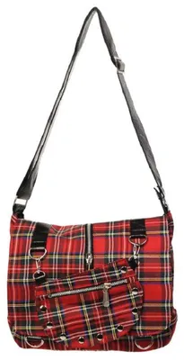 Produktbild von Banned Umhängetasche - Tartan Messenger Rot