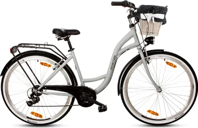 Produktbild von Goetze Citybike Mood 28 Zoll, 7-Gang Shimano, Tiefeinstieg, Damenfahrrad inkl. Rattan-Korb