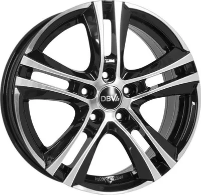 Produktbild von 16 Zoll Alufelge DBV ANDORRA II 6,5x16 5/114,3 ET50 schwarz glänzend, front poliert Felge