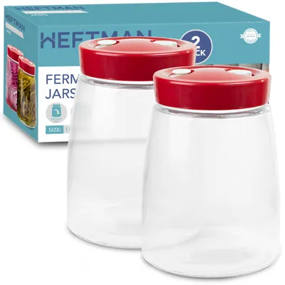 Productafbeelding van HEFTMAN Gistglas met éénrichtingsventiel voor luchtontluchting - 2 stuks gistglazen (rood)