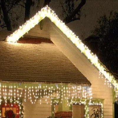 Produktbild von LED Lichterkette Eisregen 960 warmweiße LEDs 6/18h Timer 24m weißes Kabel Außen