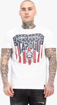 Zdjęcie produktu dla Herren T-Shirt normale Passform TAPERICANO White/Dark Navy/Dark Red S Tapout