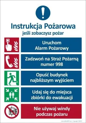 Zdjęcie produktu dla T003 - Instrukcja pożarowa - 1000x700 mm.