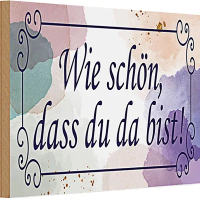 Produktbild von Holzschild Spruch 30x20cm wie schön dass du da bist