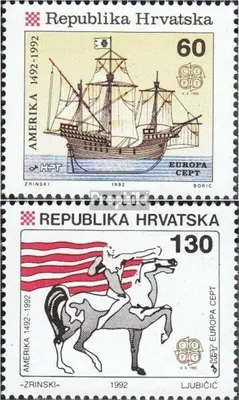 Produktbild von Briefmarken Kroatien 1992 Mi 211-212 (kompl.Ausg.) postfrisch Entdeckung Amerikas