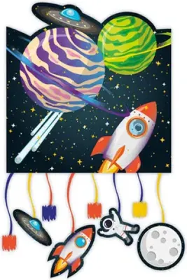 Produktbild von Pinata aus Pappe für die Weltraum Party zum Befüllen für Kindergeburtstage