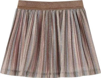 Image de Jupe plissée avec paillettes pour enfants marron et rose 104