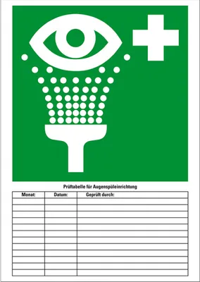 Produktbild von Dreifke® Prüftafel Augendusche, Papier, 210x297mm, 5/VE