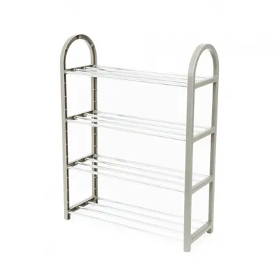 Produktbild von schuhablage 4-lagig 49,5 x 65 cm aluminiumgrau