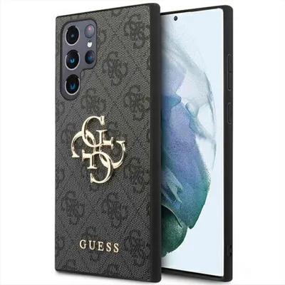 Image de Guess Métal Gold Logo Hard Case pour Samsung Galaxy S23 Ultra S918B Gris Housse de protection Cover