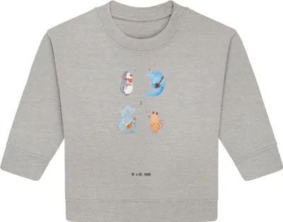 Produktbild von Mr. & Mrs. Panda Organic Baby Pullover Big Band 24. - 36. Monat - Heather Grey - Geschenk, Elefant, Musik, Bullover, Delfin, Maus, Hund, Lustige Sprüche