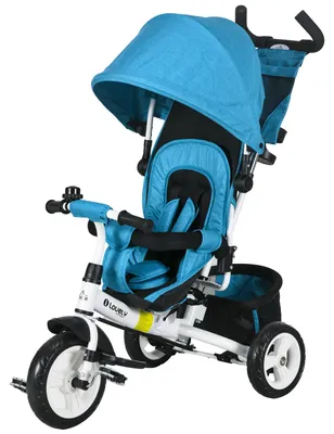 Produktbild von Dreirad 6-in-1 Dreirad mit Schubstange, Kinderdreirad mit abnehmbarem Sonnendach
