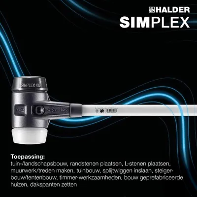 Vorschlaghammer Ø 80 mm, Stiellänge 700 mm, Gummikomposit/Superplastic