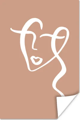 Produktbild von MuchoWow® Poster Gesicht - Frau - Abstrakt 120x180 cm - Kunstposter