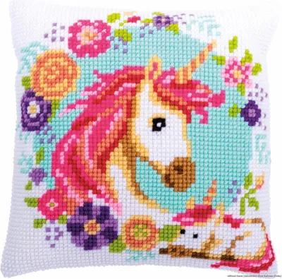 Produktbild von Vervaco Kreuzstichkissen Unicorn