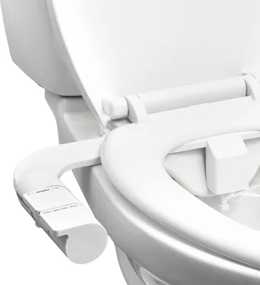Produktbild von WC-Bidet-Aufsatz - Kaltwasser-Bidet für Toilette - 2 Einziehbare, Selbstreinigende Düsen - Einstellbarer Wasserdruck - Zweiknopf-Bedienung - Einfache Montage
