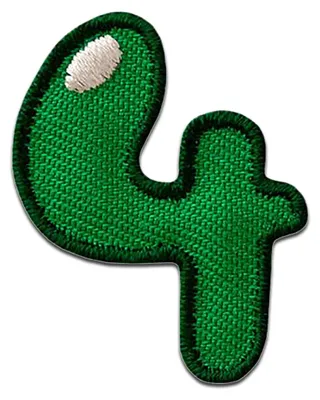 Produktbild von Zahl 4 - 2.7 x 3.4 cm: Zahl/Ziffer Bunt - Aufnäher, Bügelbild, Aufbügler, Applikationen, Patches, Flicken, Zum Aufbügeln